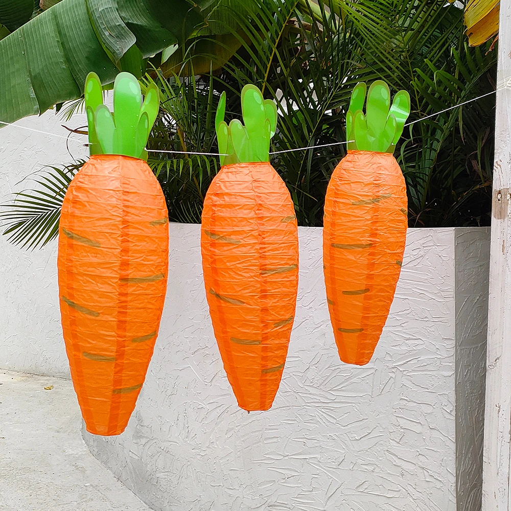50 см Пасхальные бумажные фонари в виде моркови подвесное украшение складные