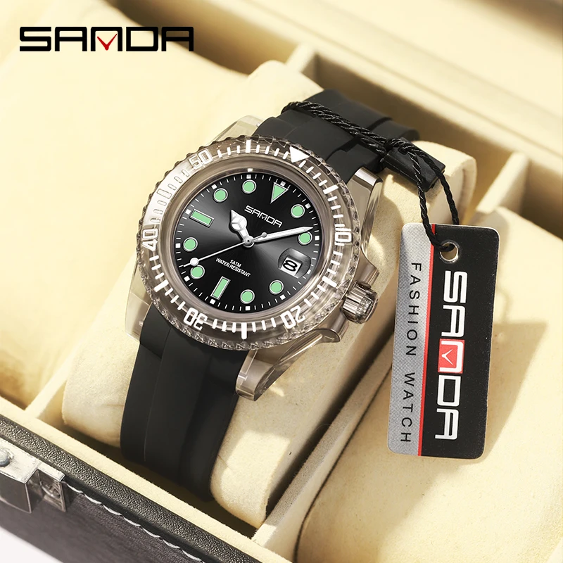 

SANDA Top Brand Luxury Men's Silicone Sports Wrist Watch 30M Waterproof Date Calendar Business Quartz Watches Relogio Masculino