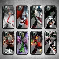 funny joker phone case tempered glass for iphone 13 12 11 pro mini xr xs max 8 x 7 6s 6 plus se 2020 cover