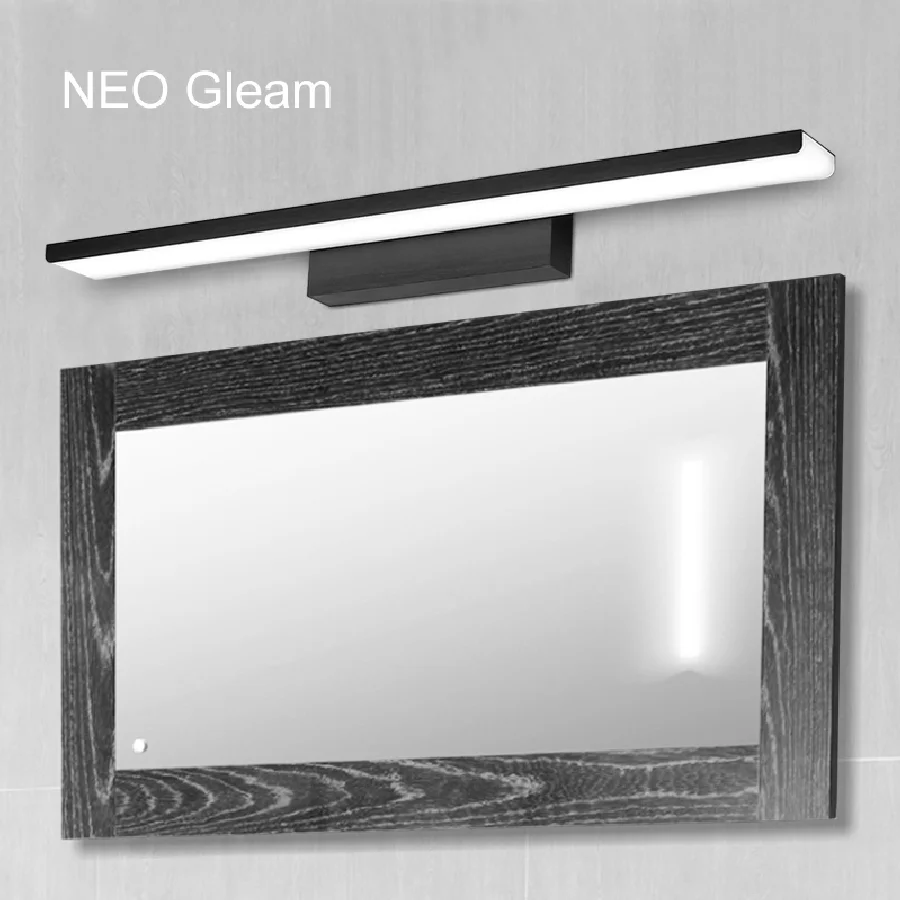 

Светодиодный зеркальный светильник NEO Gleam для спальни, ванной комнаты, настенные лампы белого/черного/золотого цвета, алюминиевые современн...