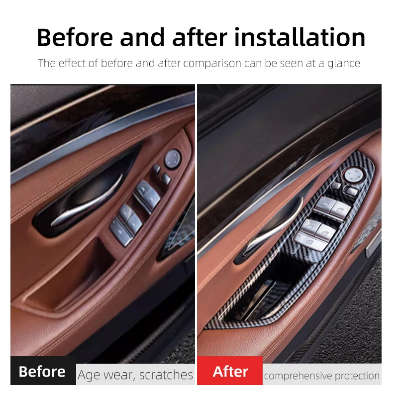 Фото Автомобильная фоторамка для BMW Серия 5 F10 F18 F11 2011-2017 левый руль ABS Автомобильный Дверной подлокотник защитные аксессуары №5