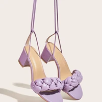 2022 new summer fashion design weave women sandals square heel ladies sandals open toe shoes size 35 40