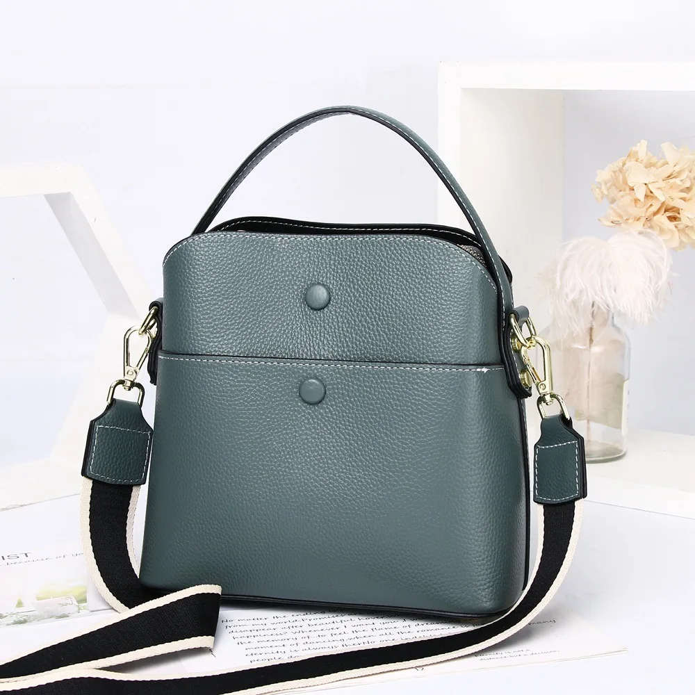 

Ladies Luxury Shoulder Bags 100% Leather Bucket Bags Ladies Simple Solid Color Messenger Bags Ladies Casual Tote Bags