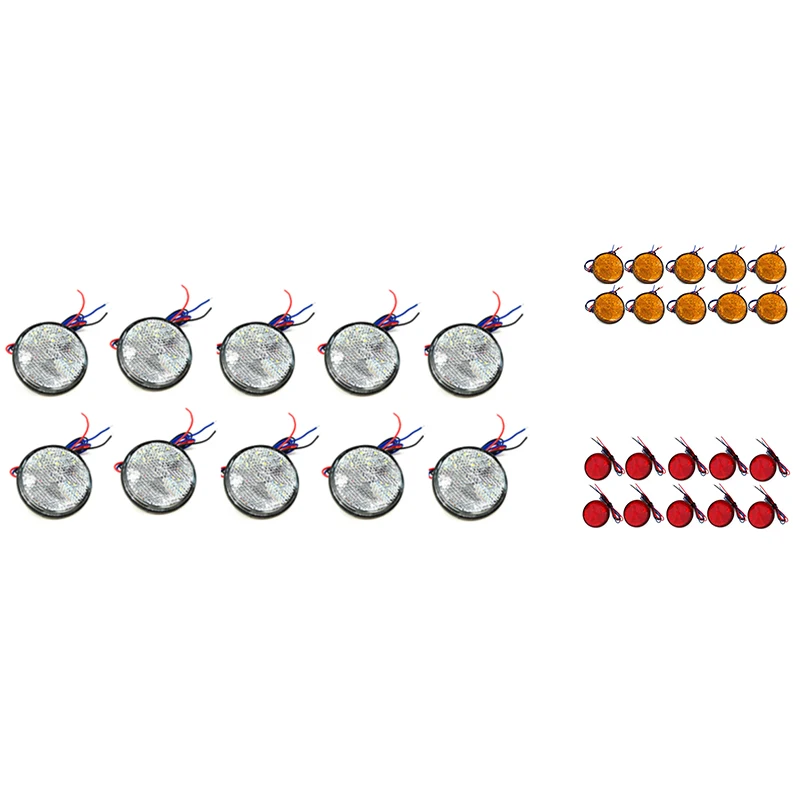 

Round Car Tail Light Rectangular LED Reflector Light Truck Side Warning Light 24 SMD