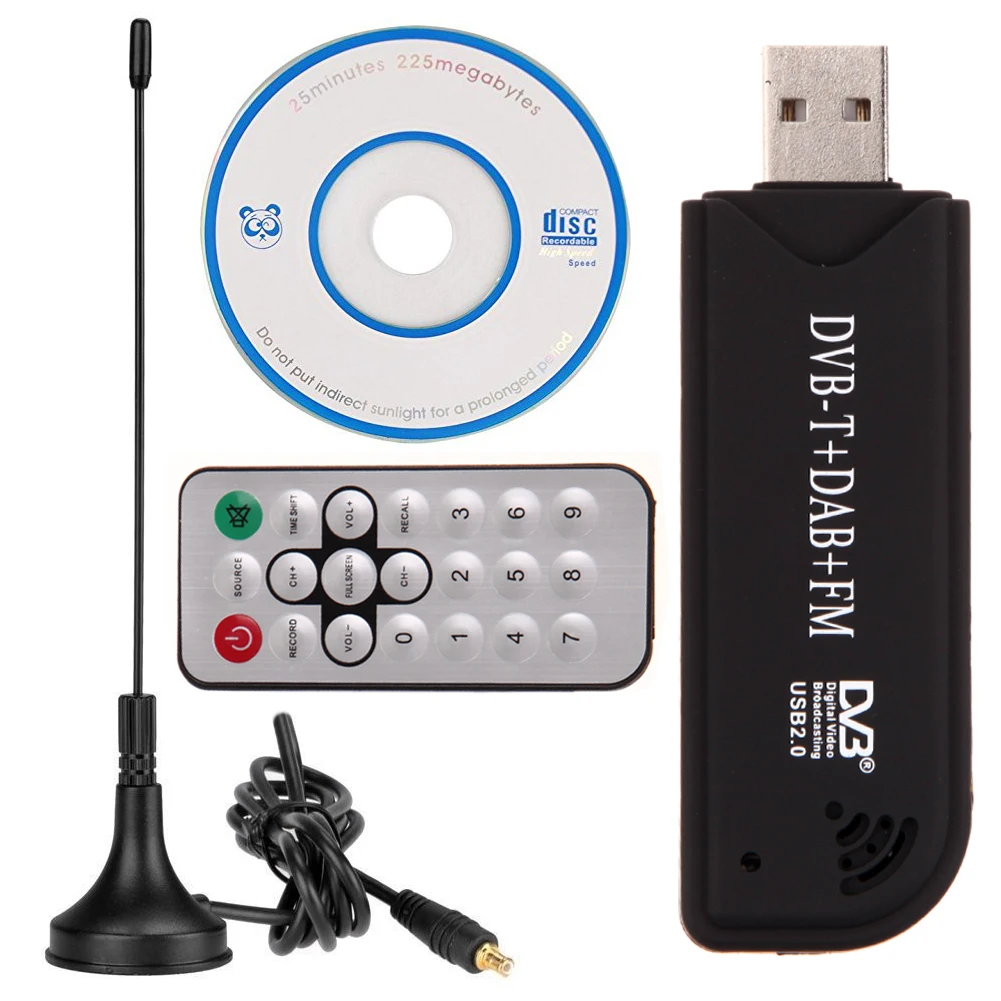 USB 2.0 стандартный цифровой DVB-T SDR + DAB FM ТВ-тюнер приемник RTL2832U FC0012 цифровое наземное