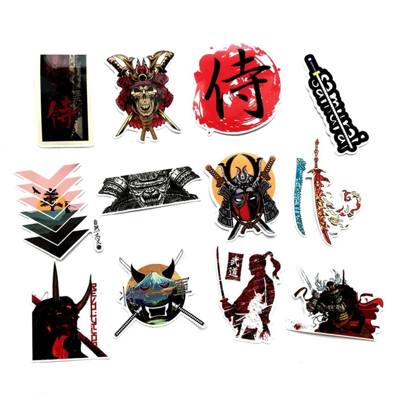 Наклейки воинов Бушидо Японии (65 шт.) для ноутбука, граффити, чемодана, гитары, автомобиля, детских игрушек.