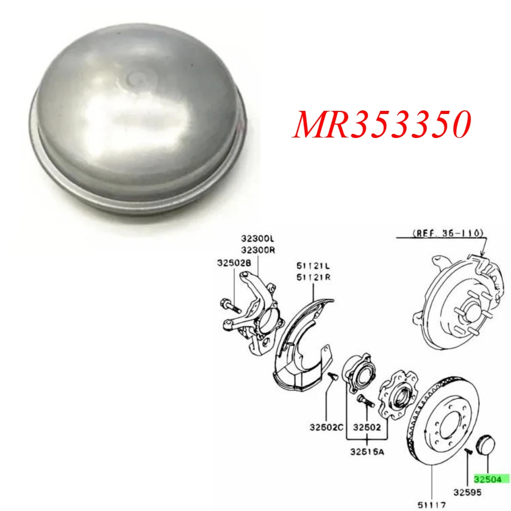 

2 шт. MR353350 Защитные колпачки для гаек передних ступиц для Pajero V60 V70 V80 V90, для передних колесных ступиц Pajero Sport L200 Triton, аксессуары