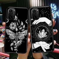 occult witchcraft moon gothic witch phone case for xiaomi redmi poco f1 f2 f3 x3 pro m3 9c 10t lite nfc black cover silicone bac