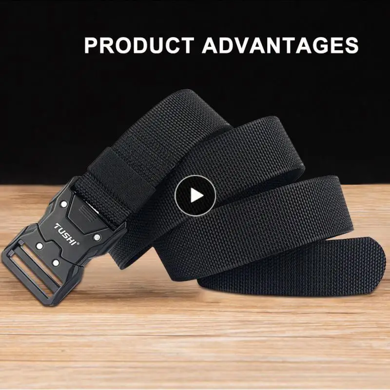 

Elastic Belt Hard Alloy Quick Release Buckle Tough Stretch Nylon Men's Military Tactical Belt Work Accessories Hunting Apparel