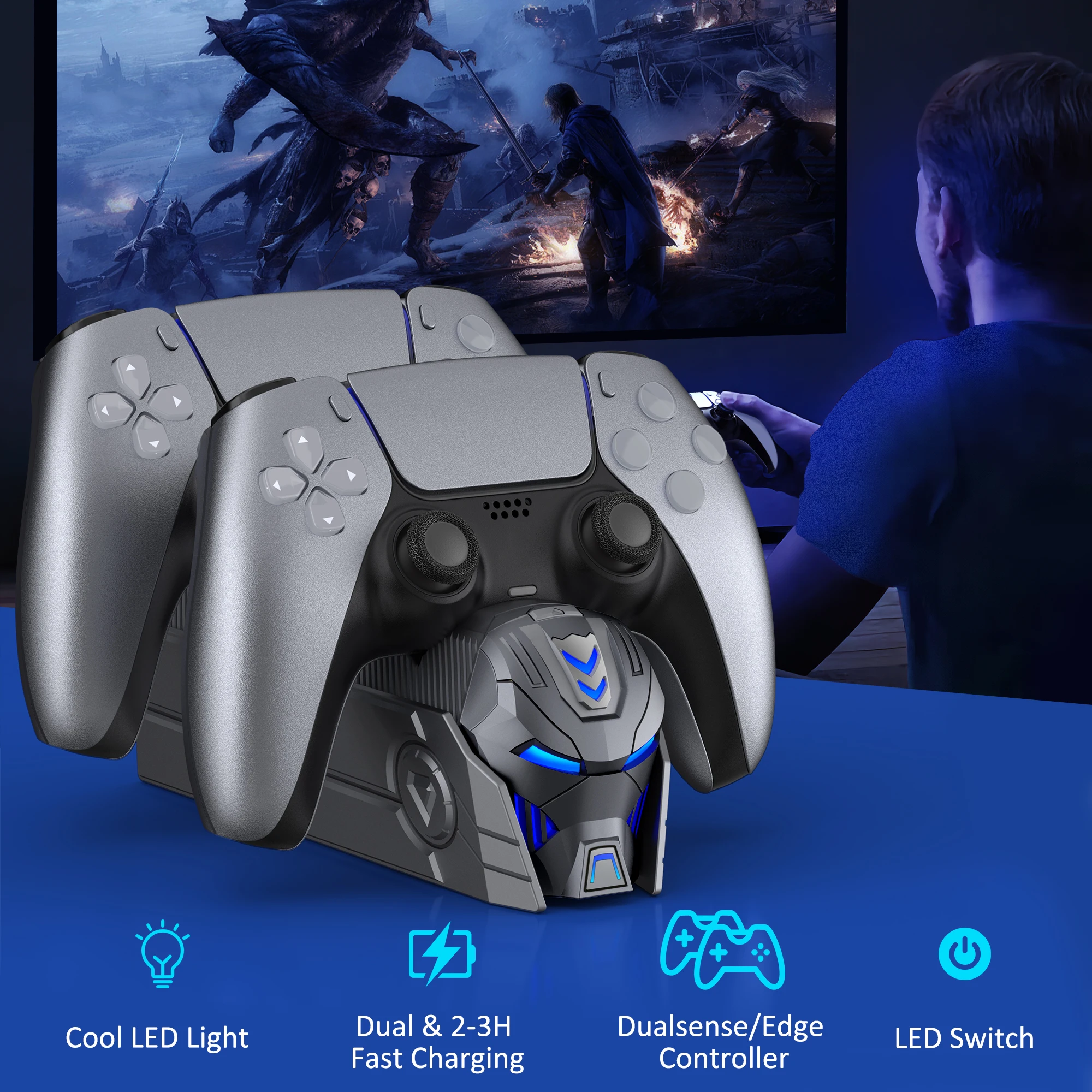 Контроллеры Dualsense для PlayStation 5 быстрый PS5 двойной контроллер подставка зарядного