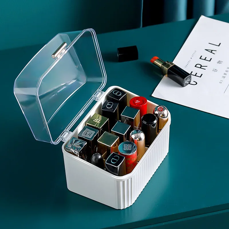 

Cosmetic Storage Box Makeup Organizer Jewelry Storage Box Lipstick Nail Polish Holder Portable Fashion Desktop Dustproof