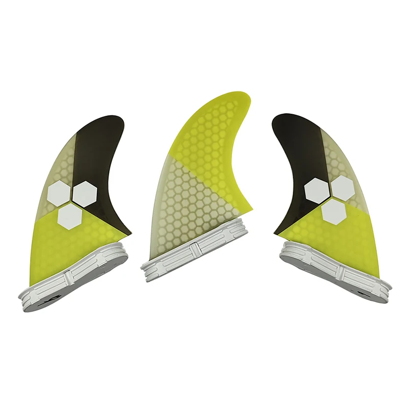 Surf Board Fins G5/G7 Yellow Honeycomb Surf Fins Good Quality 3pcs per set Surfing Accessories M/L Size Paddleboard