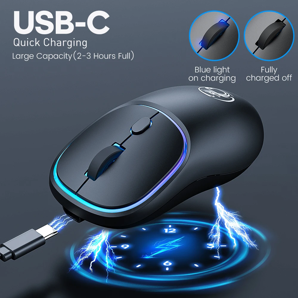 Беспроводная мышь RGB с Bluetooth игровая компьютерная перезаряжаемая эргономичная