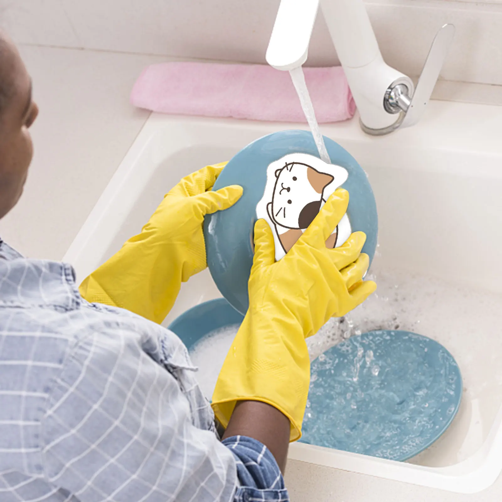 

Cleaning Sponge Dishwashing Sponge No Scratch Cartoon Cleaning Compressed Sponges Absorbing Pad Dish Towel Kitchen Cleaning Tool