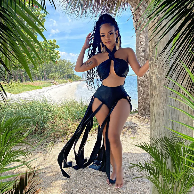 

Wishyear 2022 Two Piece Set Fringed Shorts and Tube Top White Sexy Beach Vacation Outfits Summer Clothes Women Dropshipping