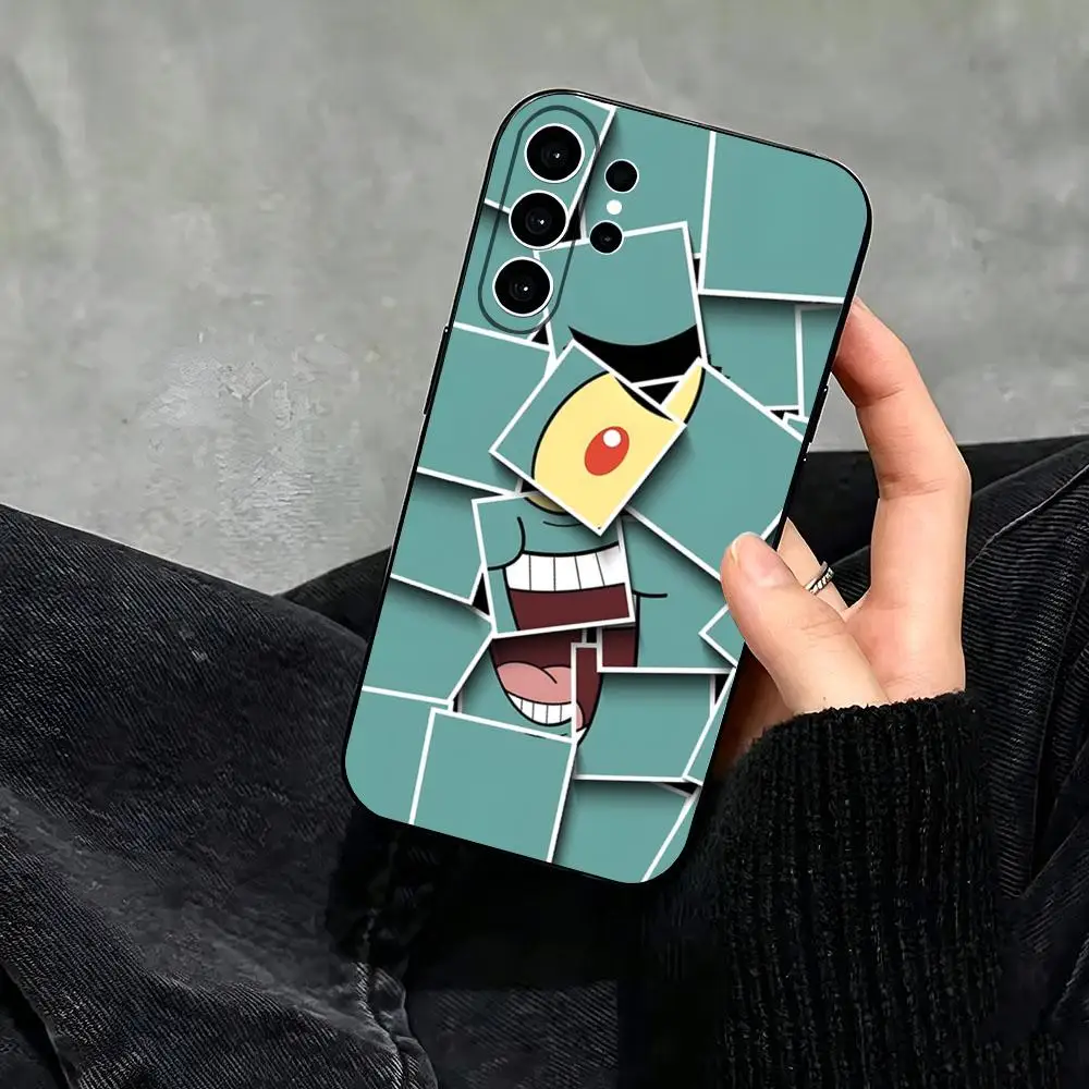 Фото Мультяшный милый забавный чехол для телефона F-FACE S-SpongeBob для Samsung S26 S25 S24 S23 S22 FE S21 Plus S20 Ultra, черный, мягкий №4