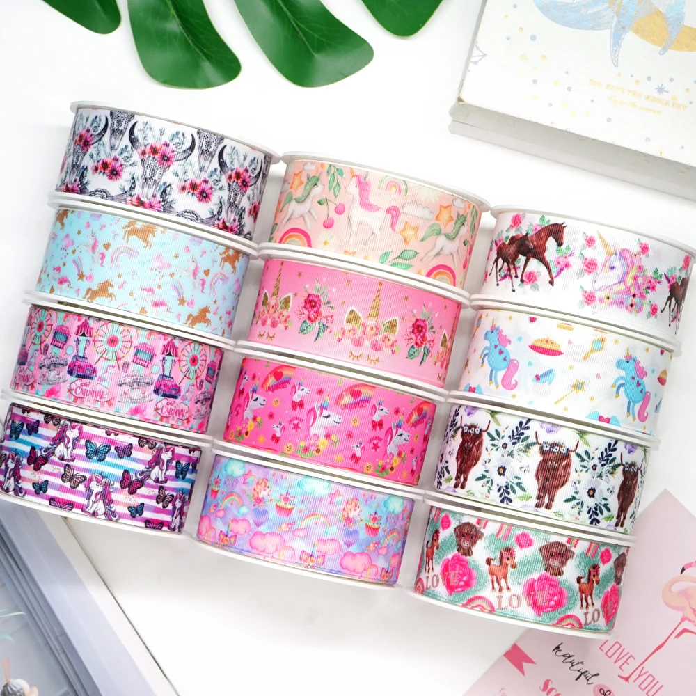 

5 ярдов, атласные ленты с принтом животных для бантов 63648