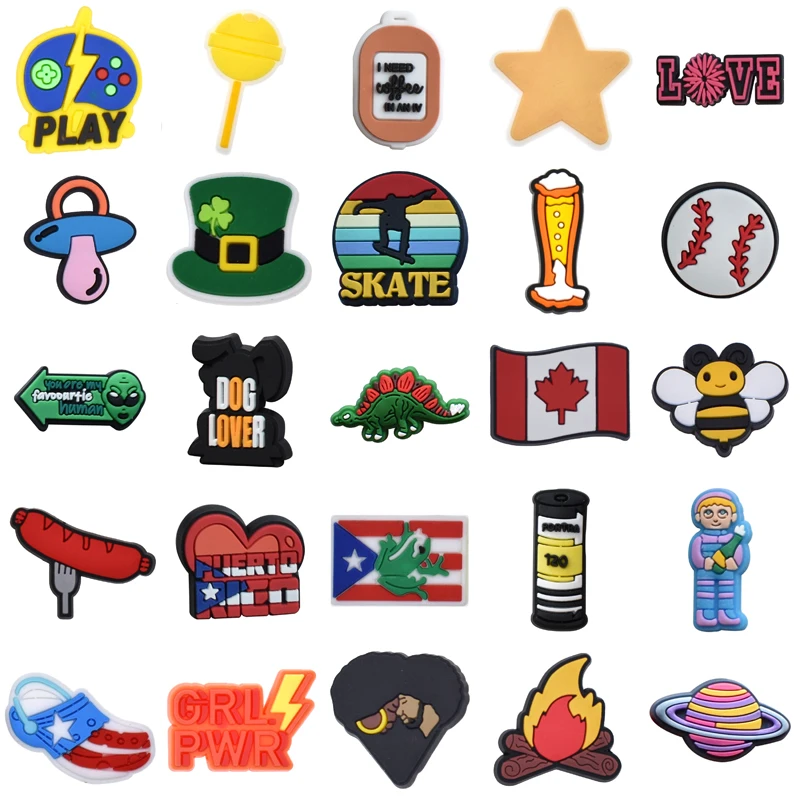 

Women Charm Packs Girl Gifts Men Kids Decorations for Crocs Shoes Accessories Shoe Charms Boy Wholesale Bulk Set Jeans Para Pins