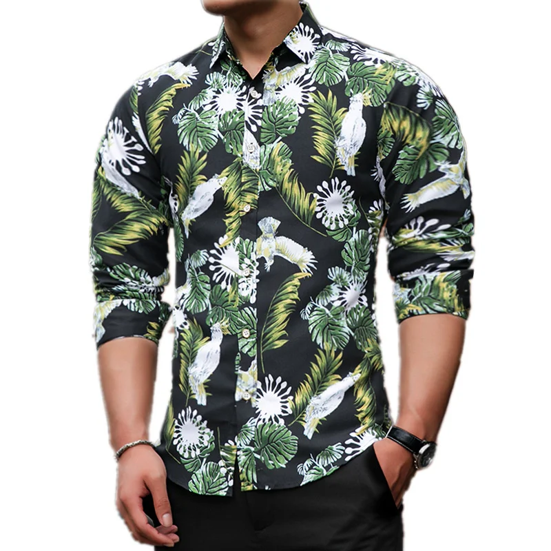 

Large Autumn Men's Long-sleeved Shirt 2019 New Casual Fashion Printed Men's Shirt M To 7xl Camiseta Betis Blusas Masculina Modis