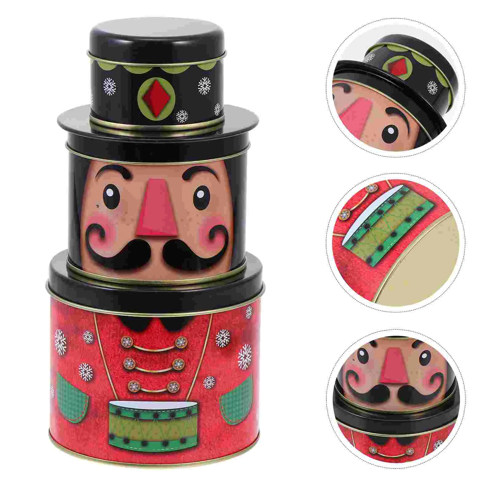 

Christmas Tin Box Mini Cake Containers Biscuit Cans Tinplate Jars Candy Bag Baby