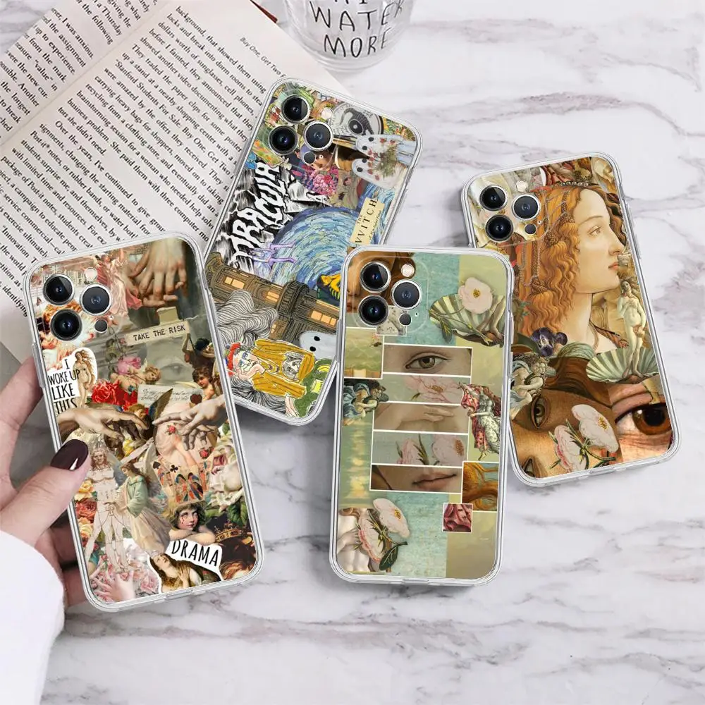 Чехол для телефона от возрождения iPhone 15 14 13 12 Mini 11 Pro XS Max X XR SE 6 7 8 Plus мягкий