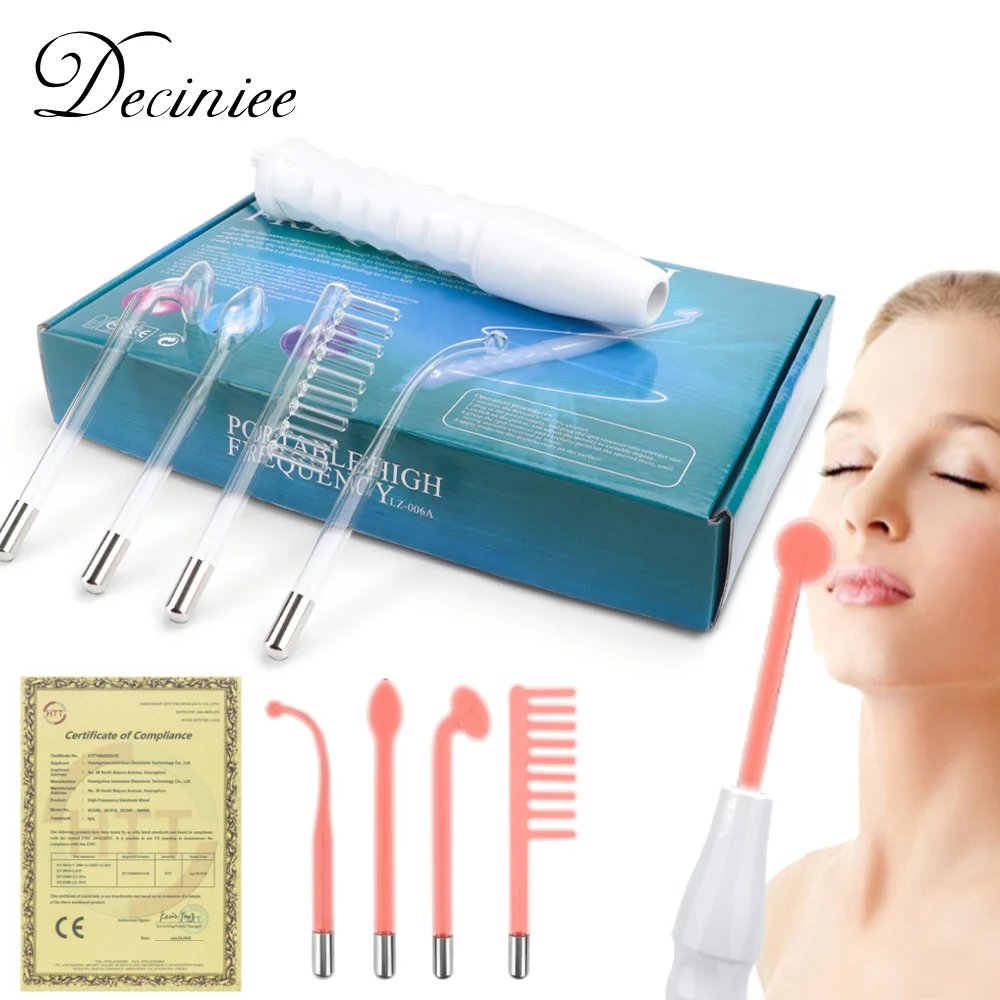 High Frequency Electrode Wand Machine Handheld Skin Tightening Acne Spot Wrinkles Remover Beauty Therapy Puffy Eyes Facial Care