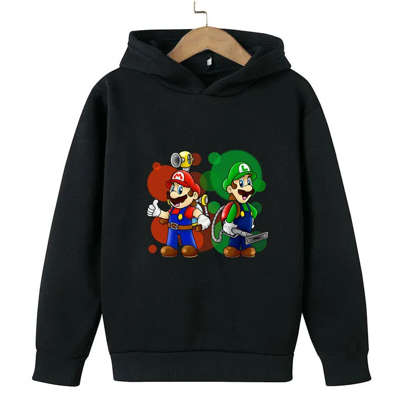 

2022Super Mario Bros. Print Hoodie Sweatshirt New Spring and Autumn Hoodie Cartoon Super Mario Casual Children Boys Hoodie 4-14T