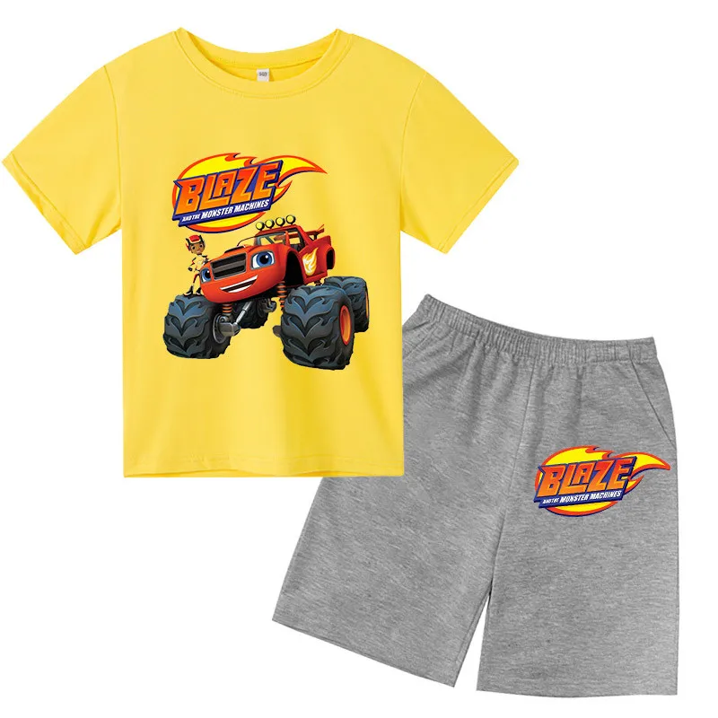 

Summer Hot Sale Kids Pullover Short Sleeve Biker Kids Set Toddler Boys Girls T-Shirt + Shorts 2 Piece Sports Clothes Fashion Set