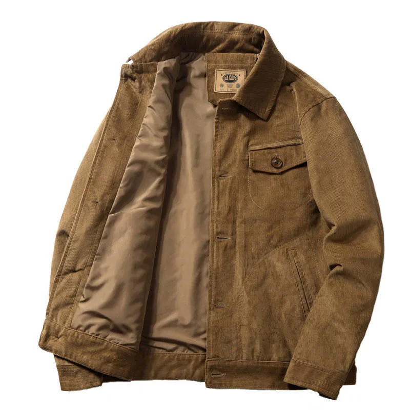 

Mcikkny Men Cargo Corduroy Jackets Spring Autumn Casual Outwear Coats For Male Top Clothing Size M-4XL