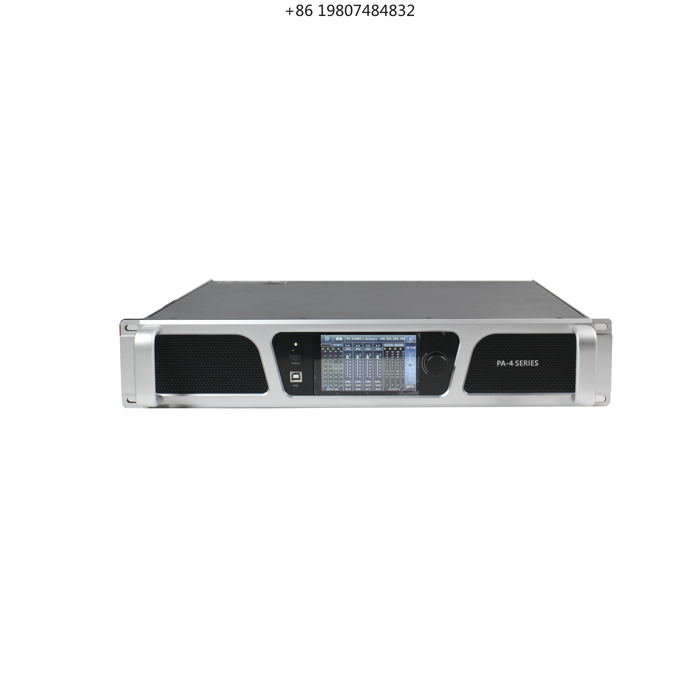 Фото Новый дизайн Aliexpress: профессиональный усилитель мощности класса D 4*1500W DSP 1U с 4,3-дюймовым сенсорным IPS-экраном №1