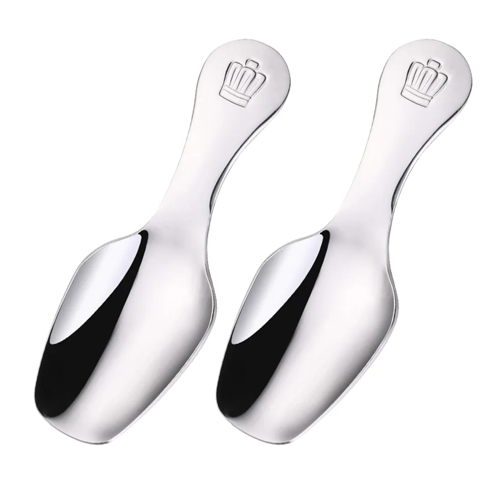 

2pcs Spoon Stainless Steel Useful Creative Flatware Dessert Spoon for Kitchen