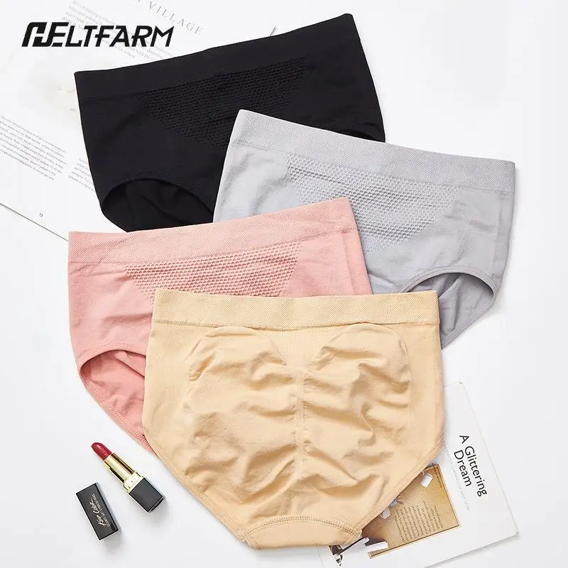 

Japanese Style 3D Honeycomb Women Mid-waist Seamless Underwear Tummy Control Hip Lift Ladies Briefs Panties
