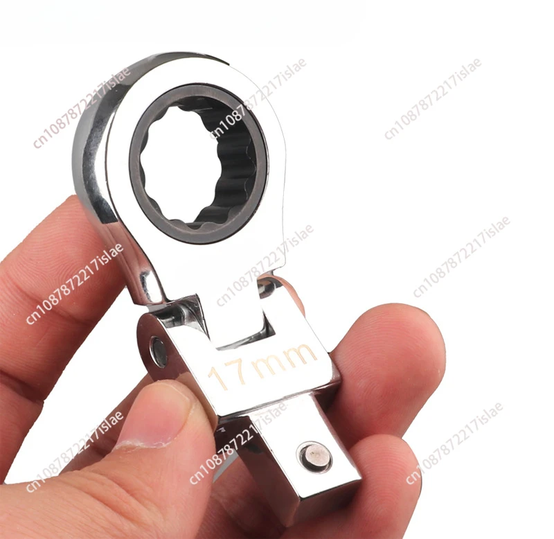 Portable 8-piece set of shaking head replaceable ratchet wrench 180 °