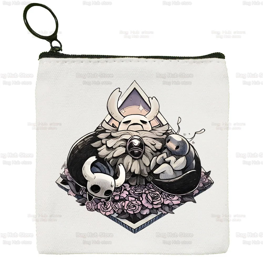 Hollow Knight Game Cartoon Canvas Coin Purse Custompattern Logo Storage Pouch Canvas Bag New Coin Bag Key Coin Purse
