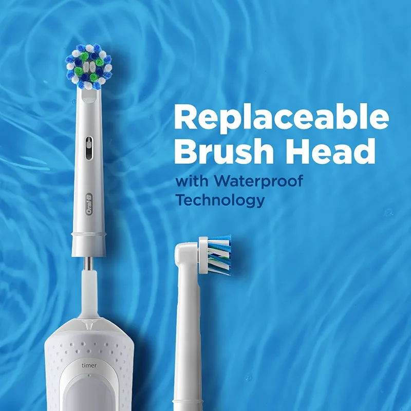Oral B D100 akumulatorowa szczoteczka do zębów dla dorosłych Cross Action Clean Tooth 2D obrót witalność elektryczna timer wodoodporny