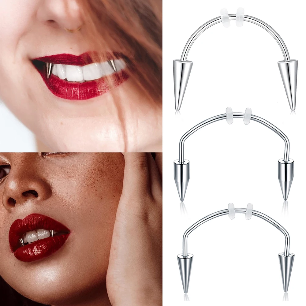 Women lip Rings stainless Steel Nose Ring Fake Lip Ring Piercing Clip On mouth Ring Fake Piercing Body Clip Hoop Jewelry Gift