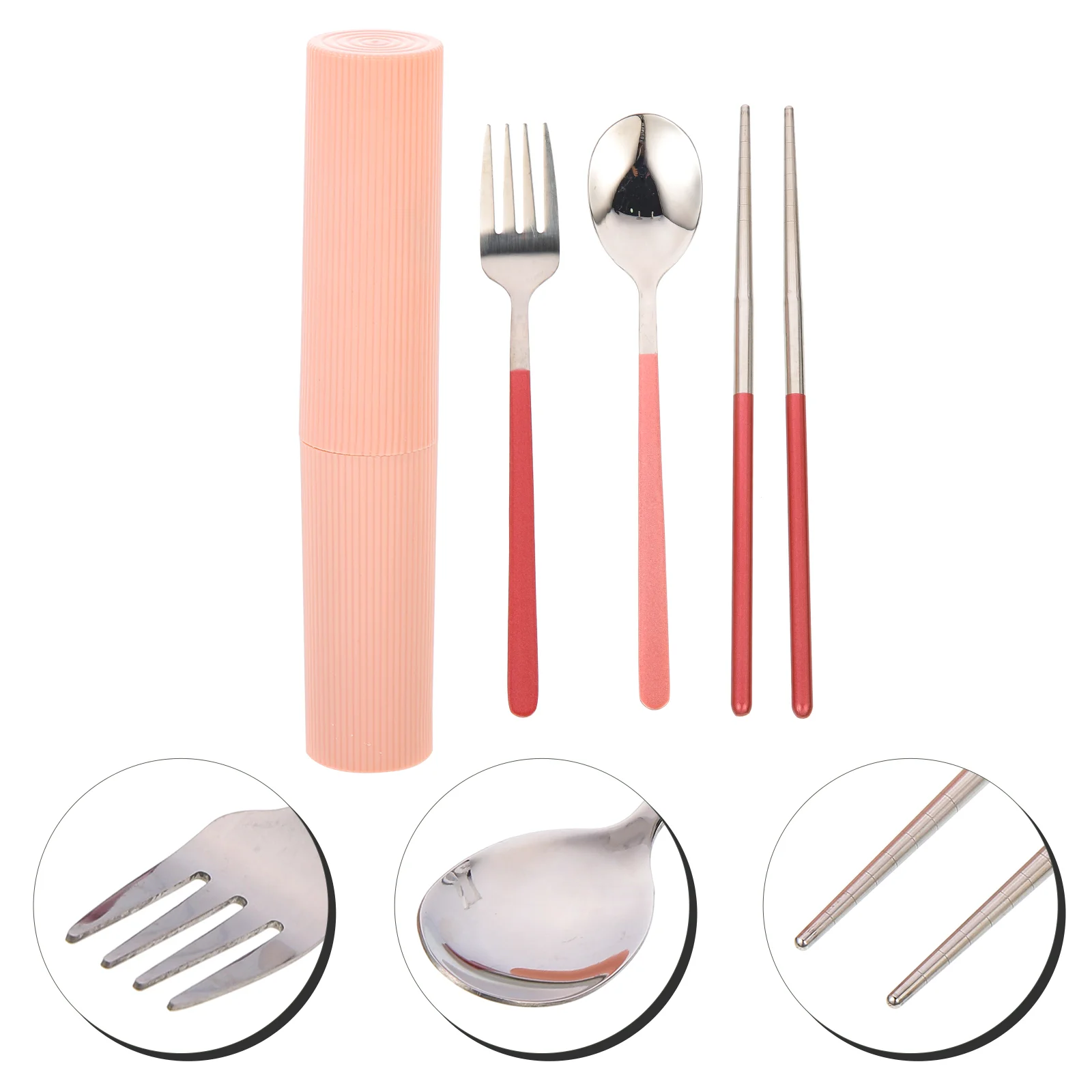 

Travel Case Camping Silverwarestorage Cutlery Stainless Chopsticks Must Organizer Reusable Flatware Fork Spoon Box Set Workplace