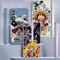 one piece luffy deluxe battle scene for samsung galaxy s22 s21 s20 fe s10 note 20 10 ultra lite plus liquid rope phone case capa