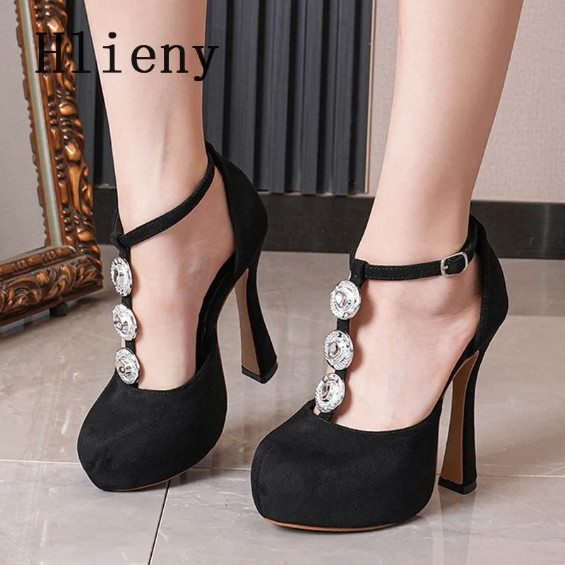 Hlieny/весенне-осенние туфли-лодочки на платформе с пряжкой и ремешком женские