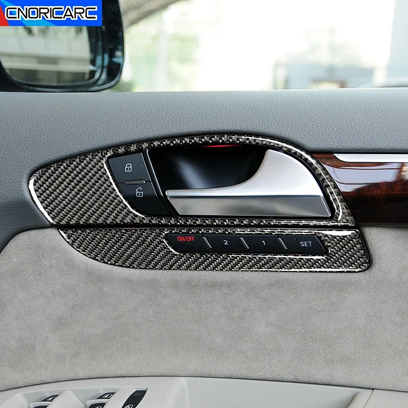 Наклейка на панель дверной ручки автомобиля карбоновая наклейка для Audi Q7 2007-2015 LHD