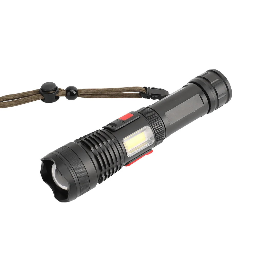 

New P Multifunctional Aluminum Alloy Dual Charging Outdoor Strong Light Long Range Zoom Waterproof Flashlight