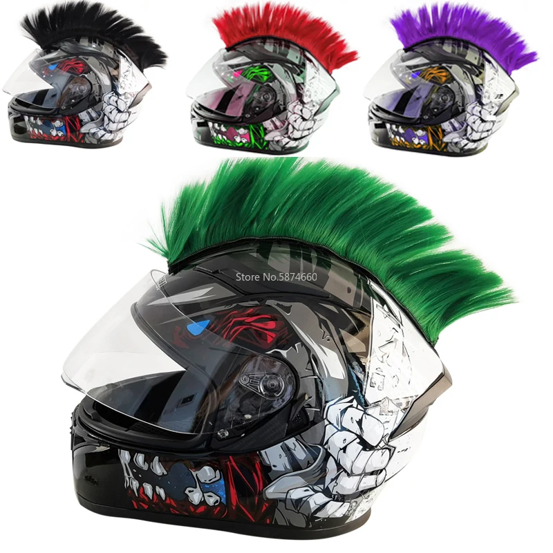 Colorful Helmet Decorations Hair Punk Colorful Cockscomb Motocross Full Face Off Road Helmet Decoration Paste Car Accessories