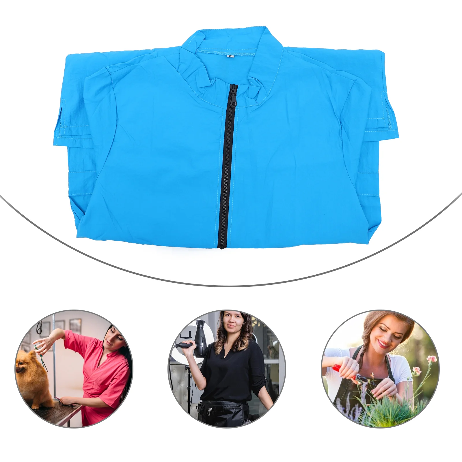 

Pet Groomer Shop Uniform Anti-Static Overalls Apron Worker Beautician Bath Cosmetologist Waterproof Women Jacket
