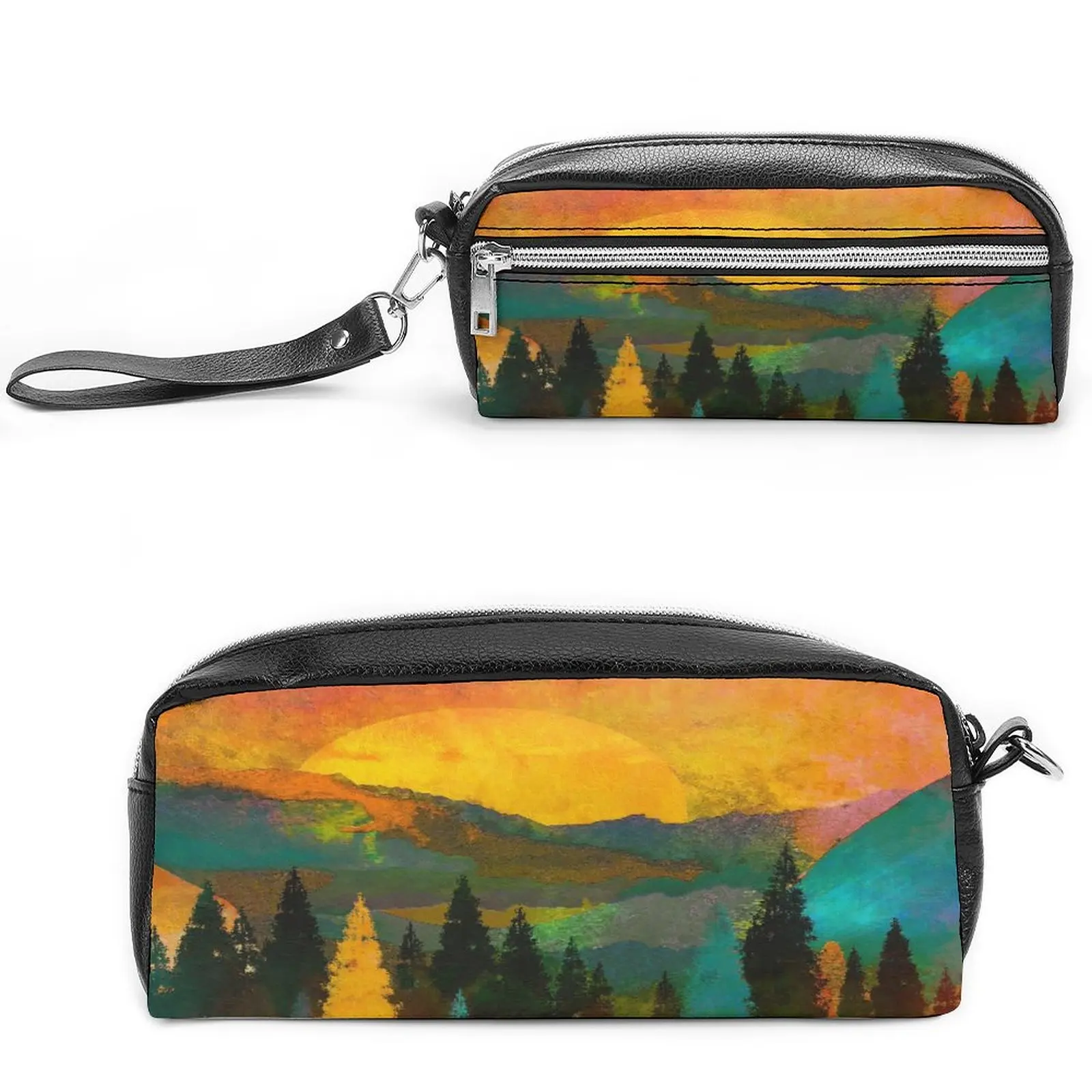 

Small Makeup Bags Pen Bag for Women Waterproof Travel Cosmetic Bag for Purse Zipper Compact Makeup Pouch Art Trees