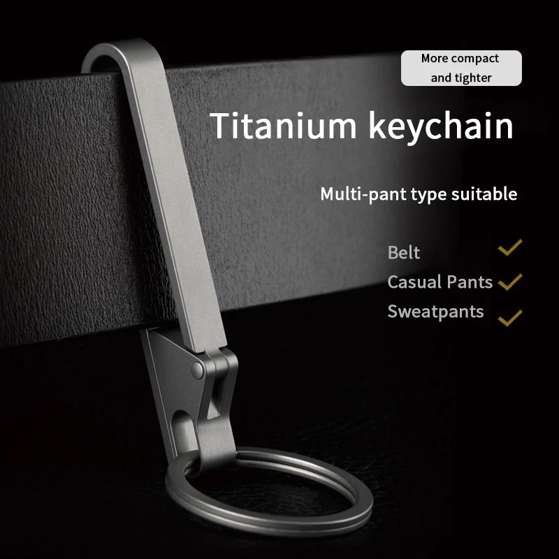 

Outdoor Portable Tool Key chain Pocket Clip Titanium Key Holder with Detachable Keyring Super Light Titanium Alloy Keychain