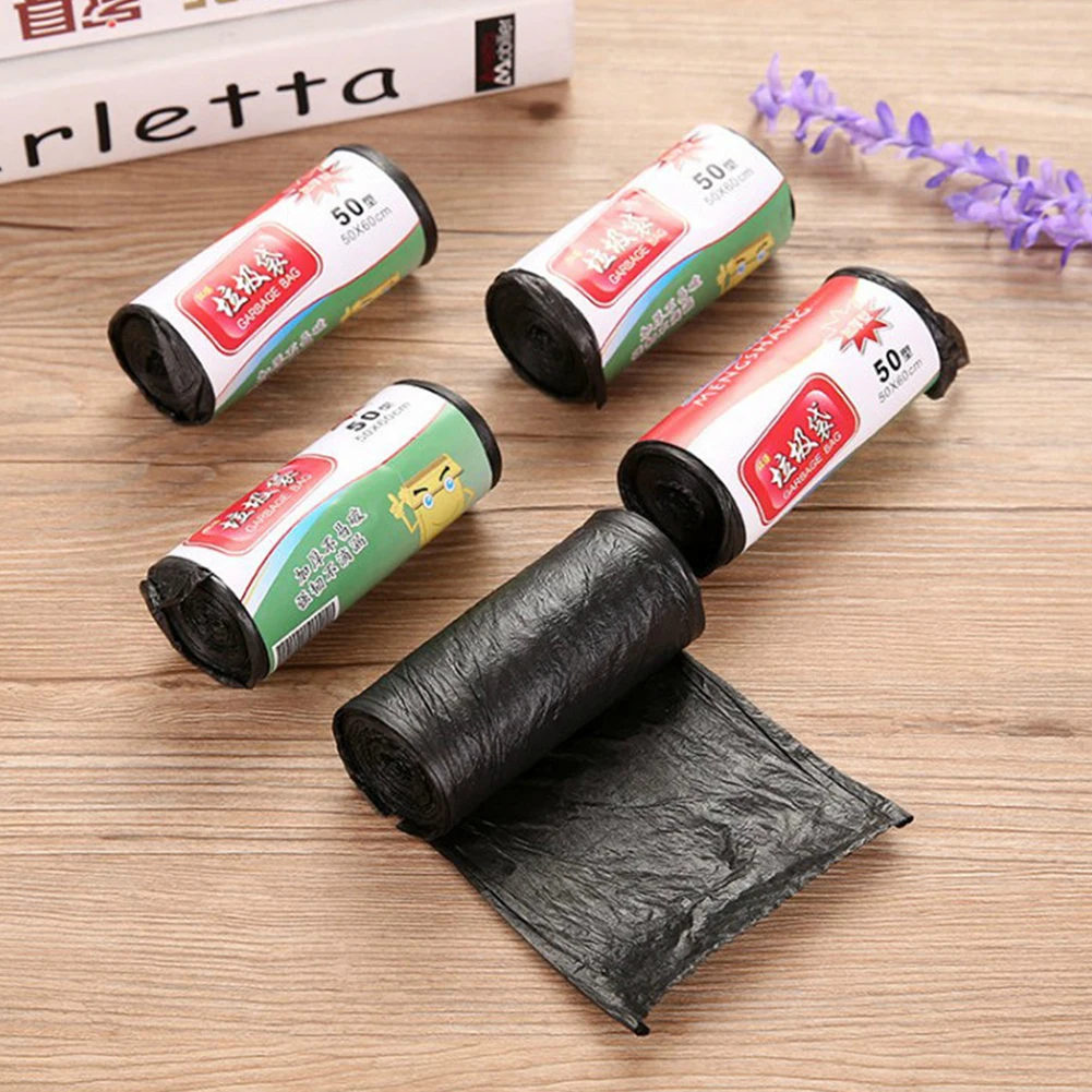

Black Garbage Bags Portable Waste Trash Large Rolls Thicken Household Kitchen Bathroom Trash Bags Sorting Bin Cleaning Supplies
