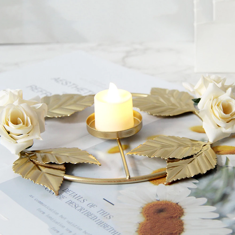 

Имитация розы венок свадебный подсвечник креативный Цветок Металлический Подсвечник предложение подсвечник отличный подарок