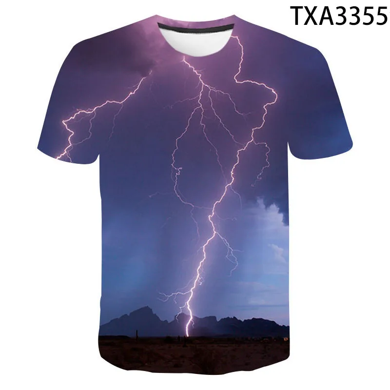 Fashion Summer Thunderbolt T Shirt Men Women Children Lightning Flash 3D Print T-shirt Boy Girl Kids Short Slevee Tops Cool Tee (art.: 3920ca459eb4a) - 3920ca459eb4a