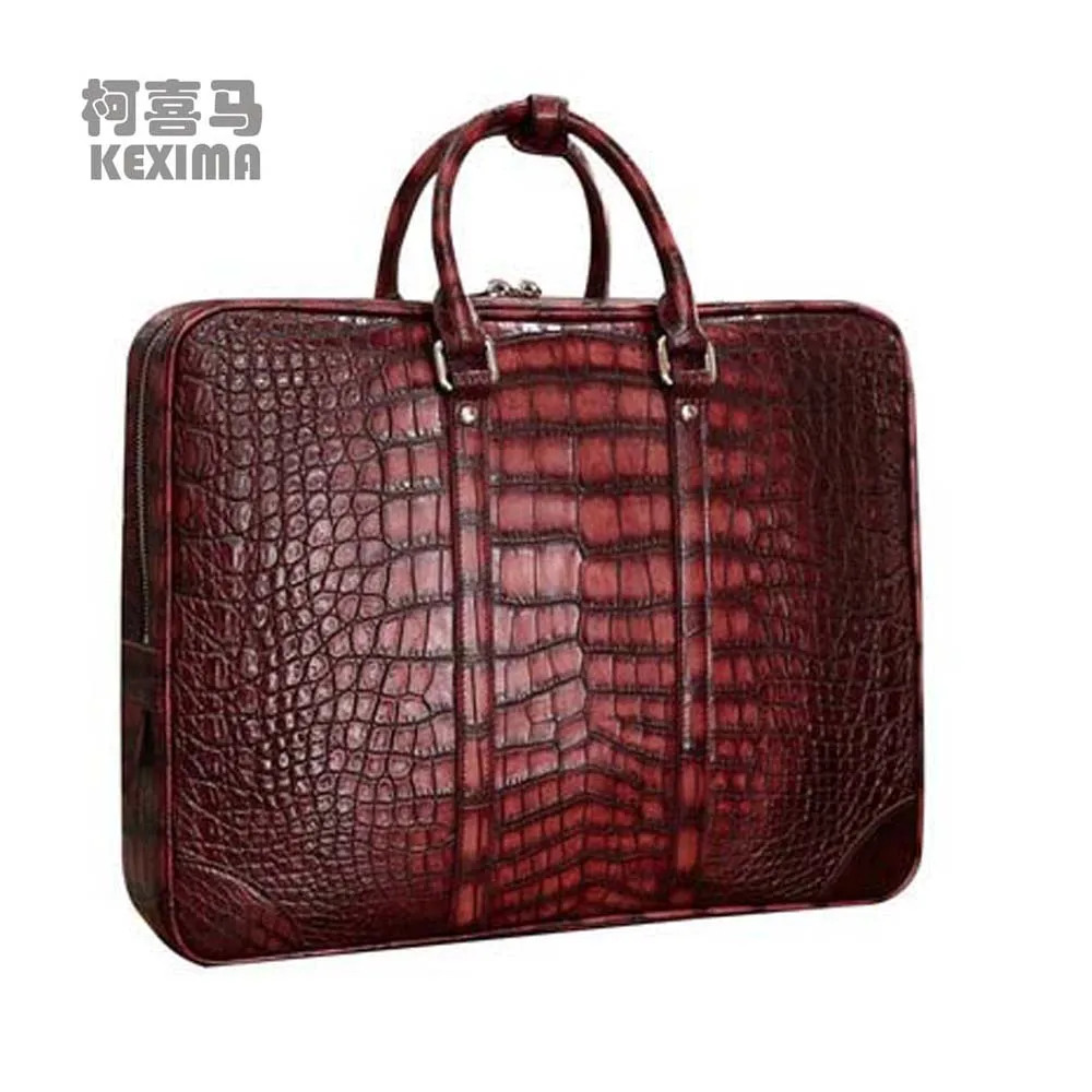 KEXIMA heimanba classic manual  Brush color  crocodile men handbag  male  business men briefcase  all  true  crocodile  large