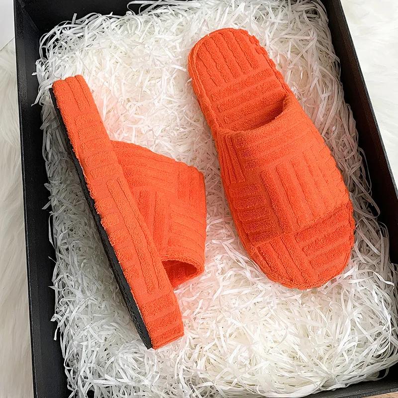 Cotton Slippers Women Shoes Plus Size 2022 New Spring Autumn Fashion Outside Flat Slippers Woman Casual Slippers Dropshipping